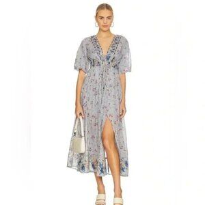 Free People Lysette Flowy Maxi Dress - Bluebell Combo Size XS EUC - LIKE NEW